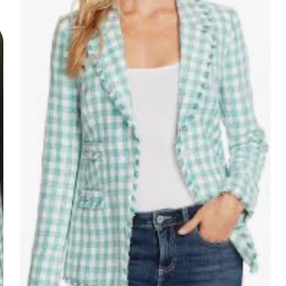 Cece Gingham Tweed Jacket